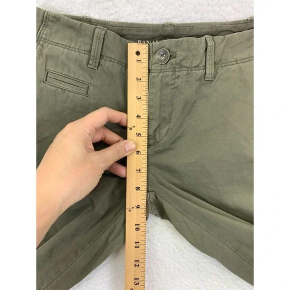 Banana Republic Women's Size 0 Olive Green Chino Pants 100% Cotton NWT - Picture 7 of 12